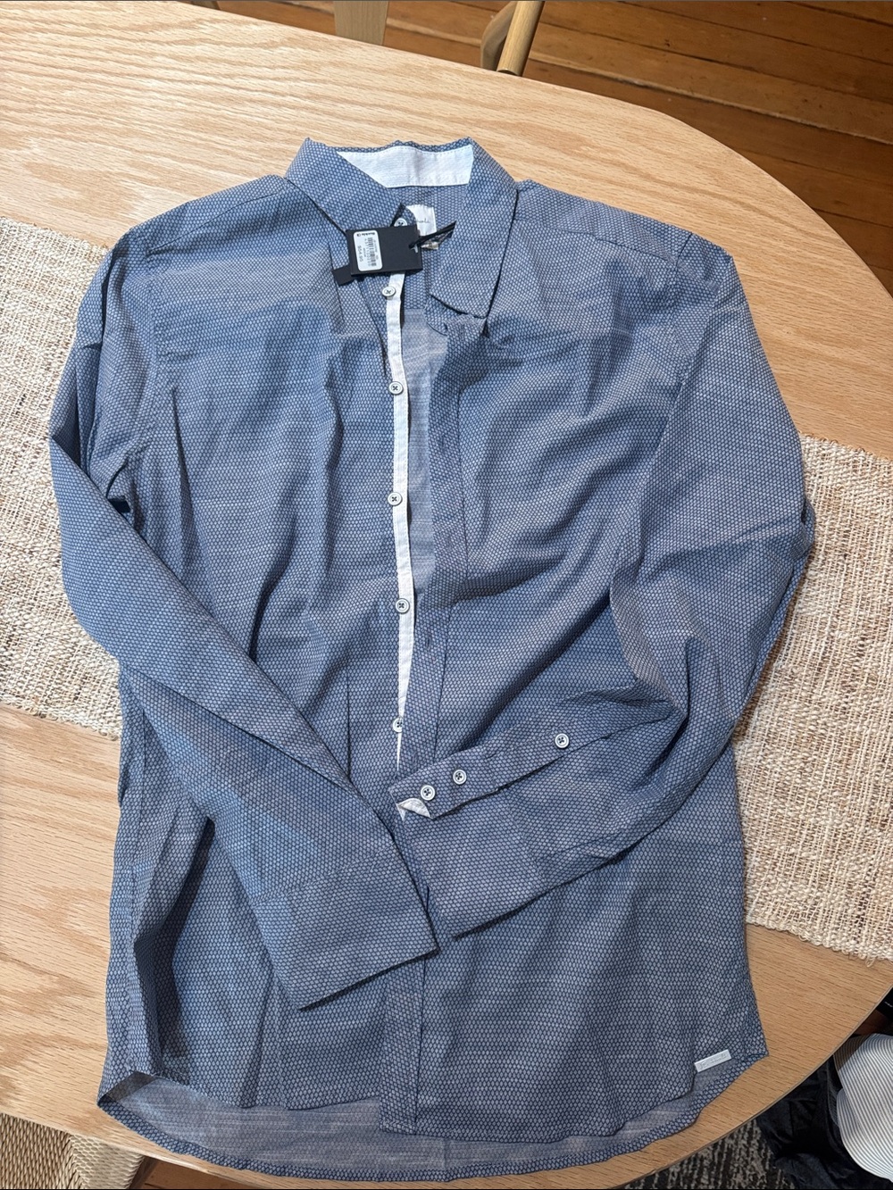 Buckle Men's Light Blue Micro-Print Shirt Jacket